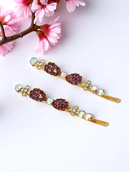 Royalfashion Haarnadeln mit Strasssteinen und kleinen Schleifen Tiny Bows