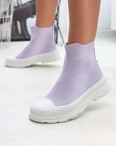 Lila Damen Slip-on hohe Sportschuhe a'la Turnschuhe Vertiks - Schuhe