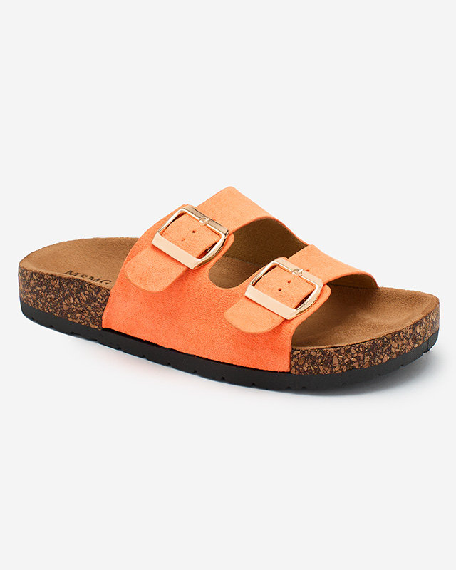 Royalfashion Neonorange Damen Flip-Flops mit Schnallen Foumy