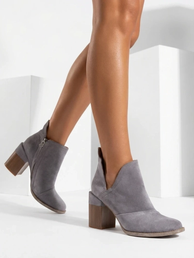 Luna Damen Stiefeletten Taubengrau Leder Elegant für den Herbst