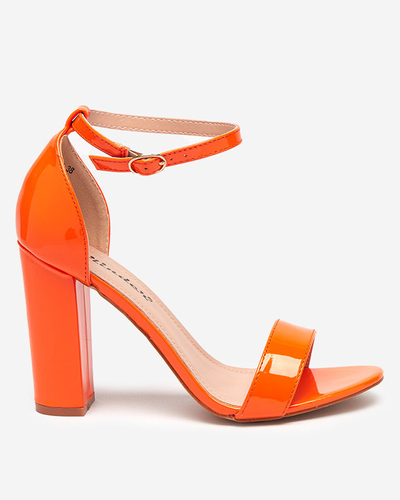 Orange Damensandale auf höherem Pfosten Rosdo - Footwear