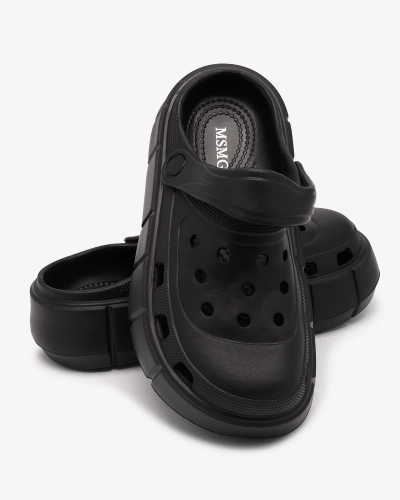 Жіночі шльопанці Royalfashion Чорні з ажурною обробкою Mighty