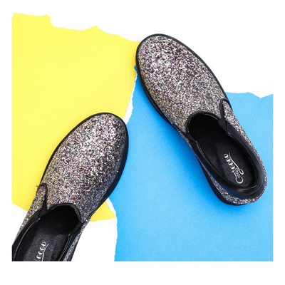 Glitzer-Sneaker auf einem Indoor-Keil Faterrena - Footwear