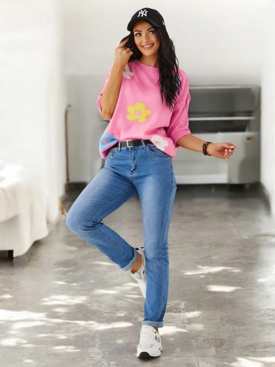 Royalfashion Baumwoll- gerade Damenjeans
