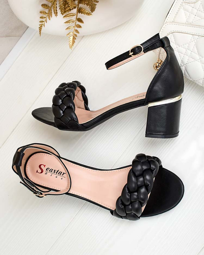 Schwarze Damen Pfostensandalen Marines - Schuhe