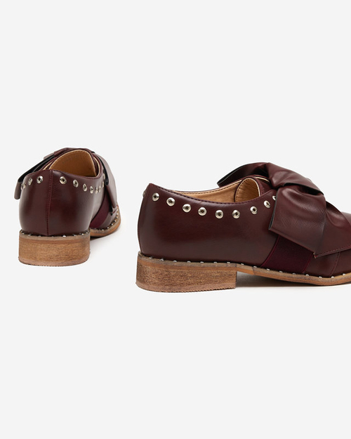 Бордові жіночі туфлі з бантом Entera