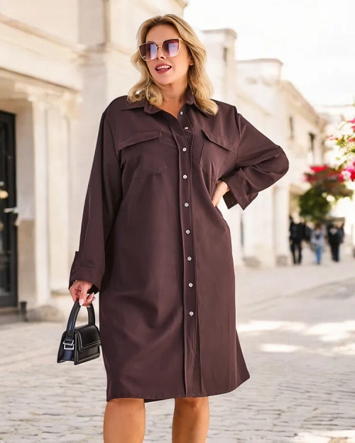 Жіноча тканина Royalfashion сукня з кнопками PLUS SIZE