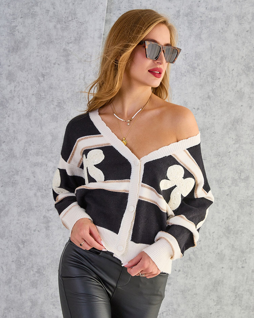 Жіночий светр у смужку Royalfashion без ґудзиків