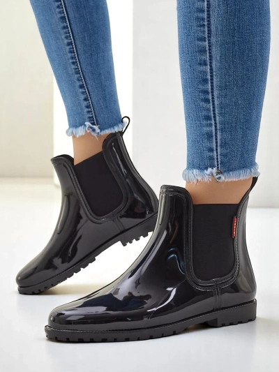 Royalfashion Damen lackierte Gummistiefel Rissma