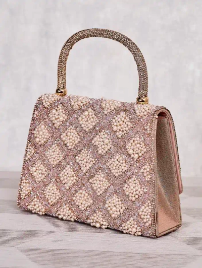 Royalfashion Kleine Handtasche für Frauen mit Zirkonia und Perlen