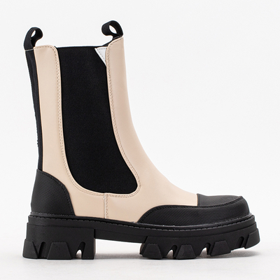 Beige Damenstiefel mit massiver Sohle Rosidi - Footwear