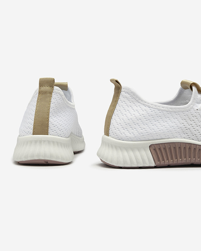 Weiße Damen-Sportschuhe mit braunen Einsätzen Kedeti - Footwear