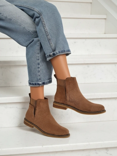 Damen Stiefeletten im Chelsea-Stil aus Öko-Wildleder Veysi