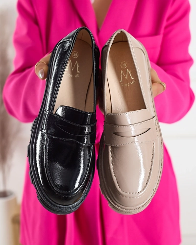 Lackierte Mokassins auf fester Sohle in schwarz Desila - Footwear