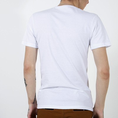 Weißes Baumwoll-T-Shirt für Herren mit Aufdruck - Kleidung