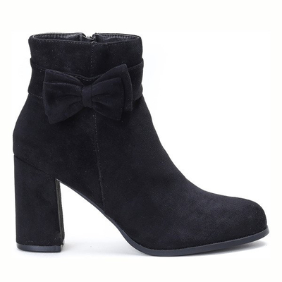Schwarze Stiefel mit Schleife am hohen Pfosten Lucia - Footwear