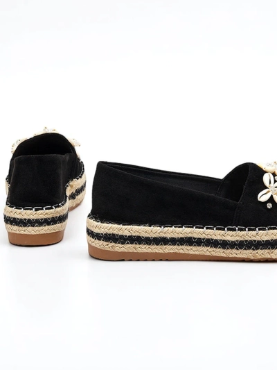 Schwarze Plateau-Espadrilles für Damen mit Verzierungen Izira - Schuhe
