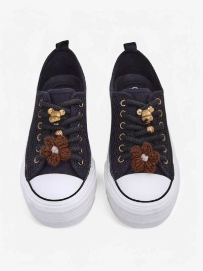 Royalfashion Damen durchbrochene Sneakers mit Dekorationen Osdo