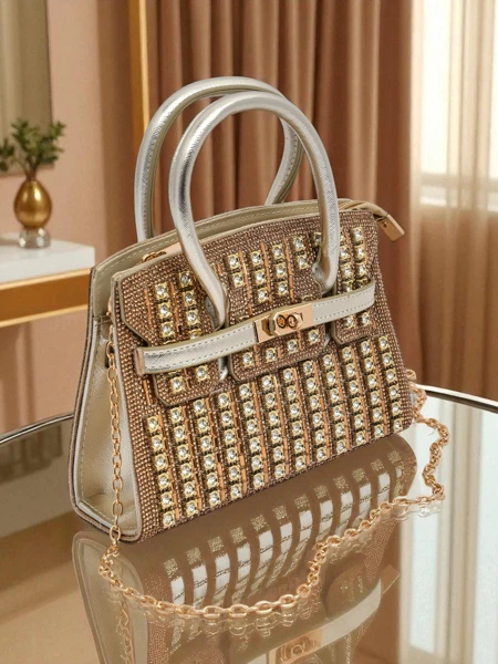 Royalfashion Damen Clutch Handtasche mit Zirkonia Seren Voux