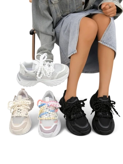 Royalfashion Damen sportliche Sneakers auf dickerer Sohle Loness