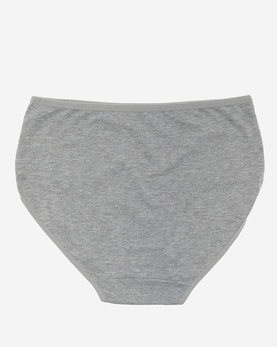 Сірі бавовняні жіночі трусики з малюнком PLUS SIZE - Нижня білизна