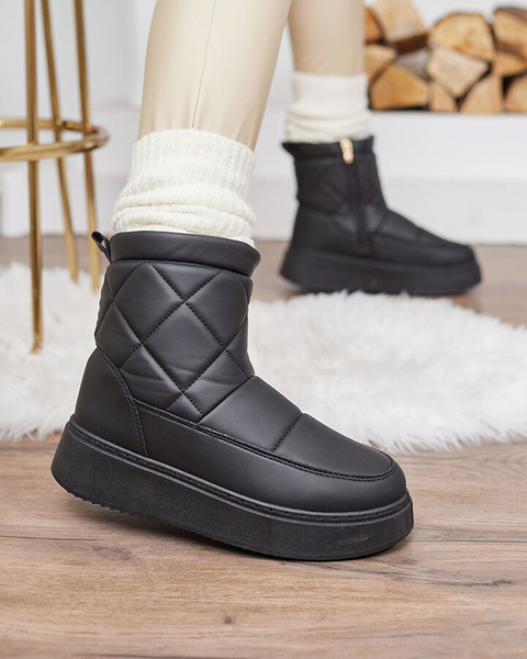 Royalfashion Schwarz Damenstiefel a'la Schneestiefel Kacecica