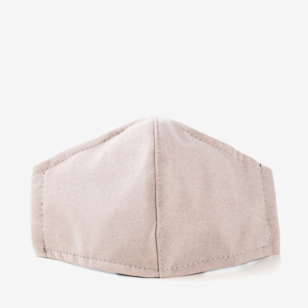 Beige 3-lagige Gesichtsmaske - Masken