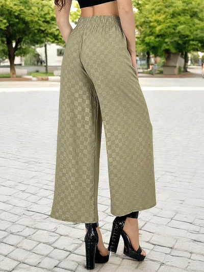 Royalfashion Weite karierte Damenhose