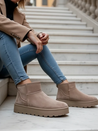 Royalfashion Damen Plateau a'la Schneestiefel Dagodo