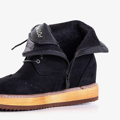 Schwarze Damenstiefeletten mit Keilabsatz Dewenter - Schuhe
