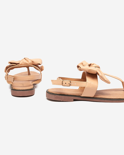 Gepuderte Damensandalen mit Schleife Guzann-Schuhe