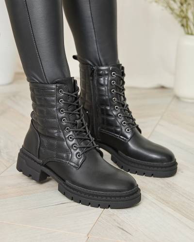 Стьобані жіночі черевики Royalfashion чорного кольору Aforme