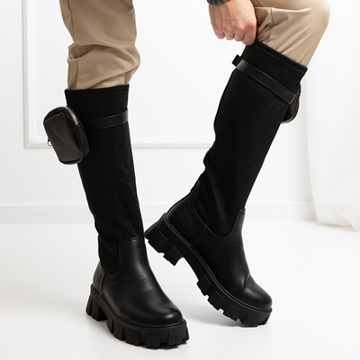 Schwarze halbhohe Stiefel Firefox- Schuhe