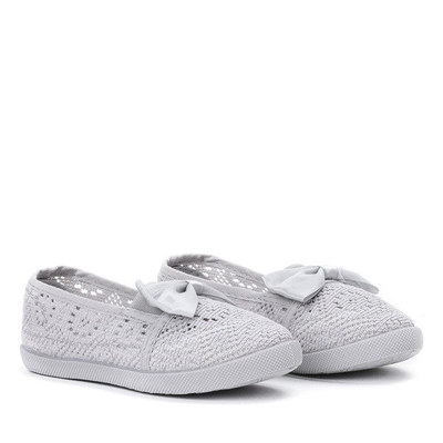 OUTLET Graue Mädchensneaker mit Satinschleife Sugar Boomb - Footwear