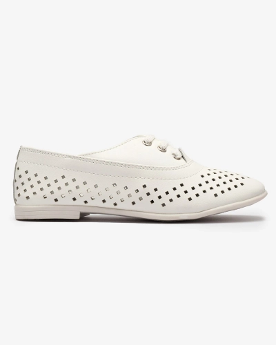 Weiße durchbrochene Mokassins für Kinder Janno- Footwear