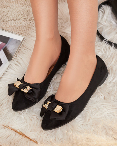 Royalfashion Damen Ballerinas spitze Spitze mit Schleife Retripo