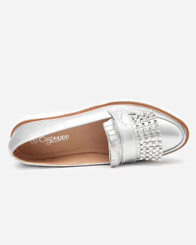 OUTLET Silber lackierte Loafer mit Fanreso-Jets - Schuhe