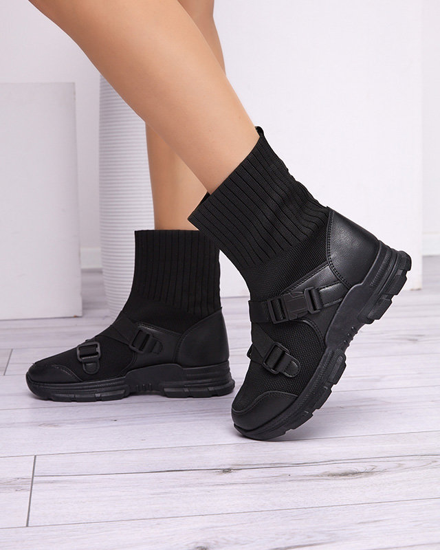 Schwarze hohe Damen-Sportschuhe mit Verzierung Cerini - Footwear