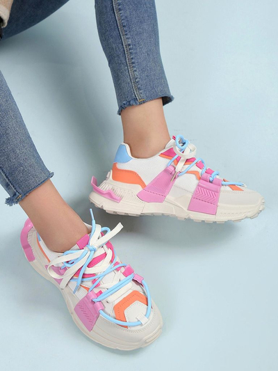Royalfashion Damen Sportsneaker mit Gummieinsätzen Bubble