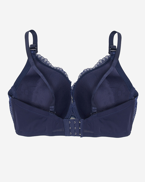 Бюстгальтер темно-синього кольору з декоративним мереживом - Нижня білизна
