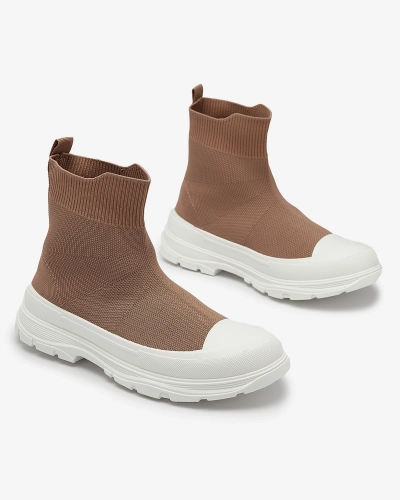 Braune Damen Slipper hohe Sportschuhe a'la Sneakers Vertiks - Footwear