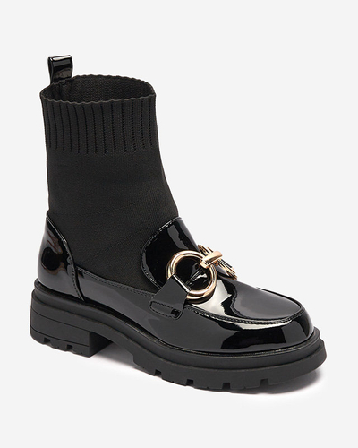 Schwarze Damenstiefel mit Decksohle Accioi- Footwear