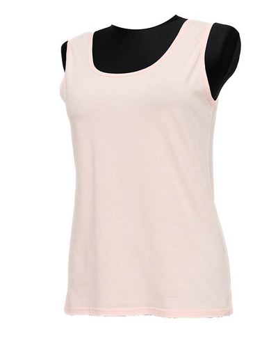 Hellrosa Damen-T-Shirt mit Trägern PLUS SIZE - Kleidung