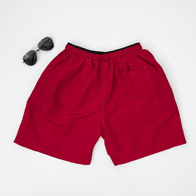 Maroon kurze Herren-Shorts - Kleidung