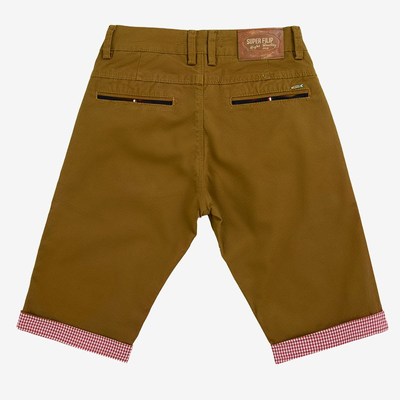 Herren braune Shorts mit roten Einsätzen - Kleidung