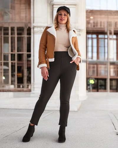 Royalfashion Damen isolierte Treggings Hose PLUS SIZE