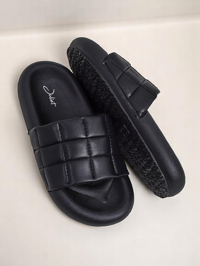 Royalfashion Damen Pantoletten mit flacher Sohle Quilt Walk