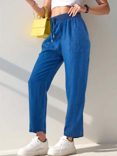 Royalfashion Gerade Damenstoffhose 7/8