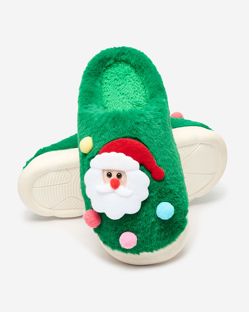 Різдвяні жіночі капці Royalfashion зеленого кольору Fertemse