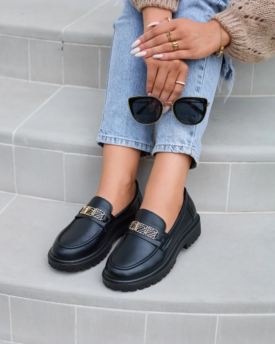 Royalfashion Чорні жіночі мокасини з екошкіри Syslavsa